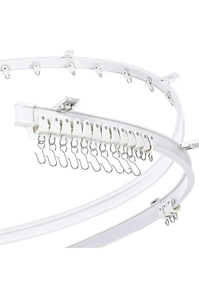 Generic 5m Flexible Bendable Silent Curtain Track System - Complete Kit with ...