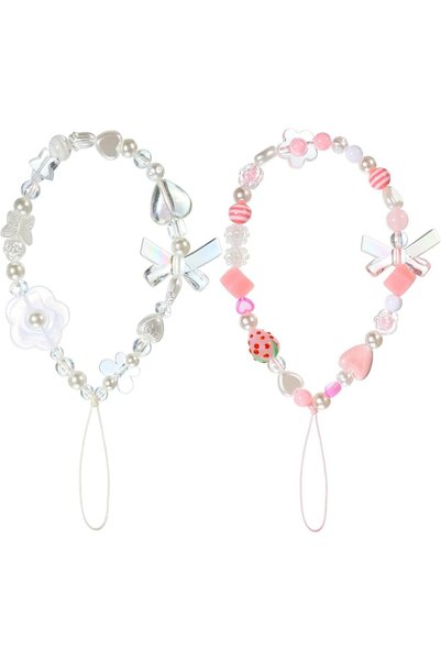 Generic Phone Lanyard Beaded Wrist Strap, Kawaii Rainbow Phone Chain Strap fo...
