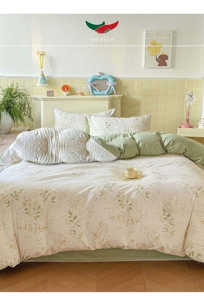Generic Brand INFOSUN 4-Piece Luxury Bedding Set - Queen Size Duvet Cover 200...