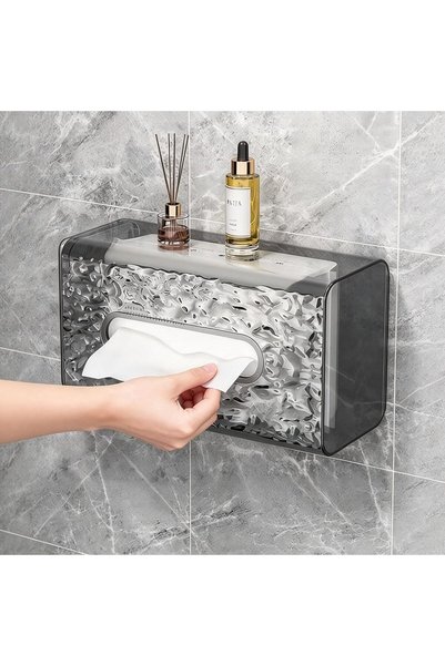 Generic حامل مناديل مثبت على الحائط، موزع مناديل بلاستيكي شفاف للحمام والمطبخ...