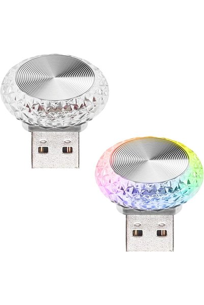Generic مصباح LED داخلي للسيارة بمنفذ USB، إضاءة ليلية محمولة صغيرة من الكريس...