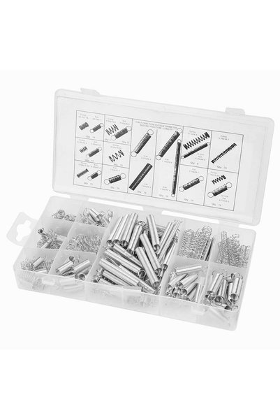 Generic 200 Pcs Compression Springs Assortment Kit Carbon Steel Extension Spr...