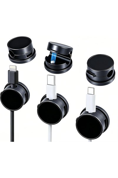 Generic منظم الأسلاك، 6 قطع من مشابك الكابلات الدوارة، مشابك لاصقة لأسلاك USB...