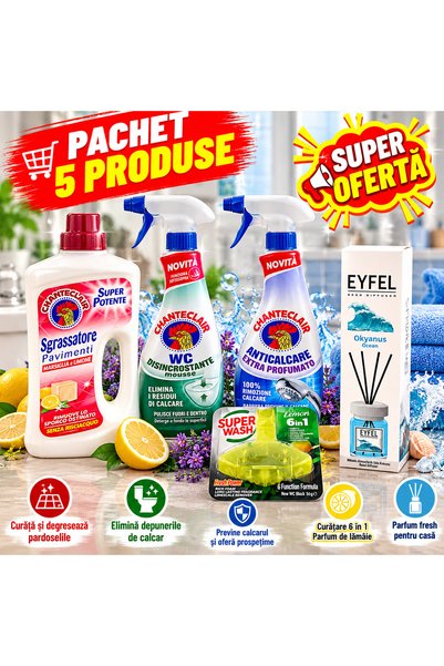 Chanteclair Home and Bath Cleaning Promo Pack, 5 Products – Floor Cleaner 750...