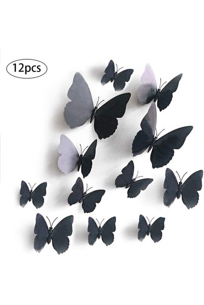 Noonedibs 12 bucăți 3D fluturi autocolante detașabile reutilizabile decal de ...