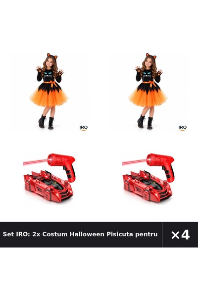 IRO Set: 2x Halloween Kitty Costume for Girls, 4 Years +1