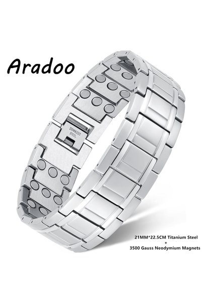 Choice B-G016S-QT ARADOO Premium Titanium Steel Bracelets for Men with 3X Ult...