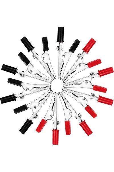 Generic Alligator Clips, 10 PCS Red and Black with Screws, Small Metal Electr...