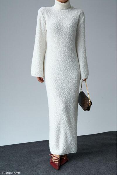 CADDELAMODA Women's Turtleneck Knitwear Dress