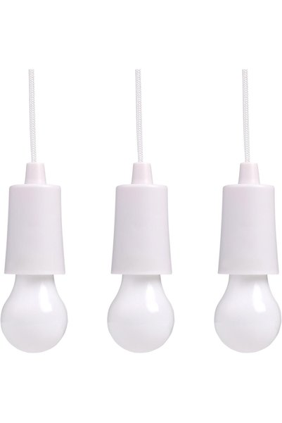Generic مصباح معلق LED أبيض مع 3 مصابيح وسلك سحب بطول 1 متر