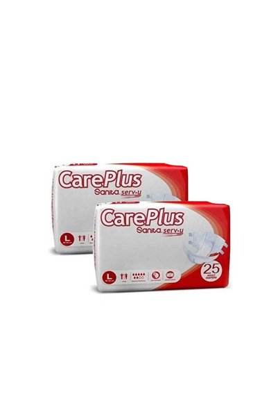 Care Plus حفائض كير بلس كبار السن لاصق 2كيس *25حبة مقاس L
