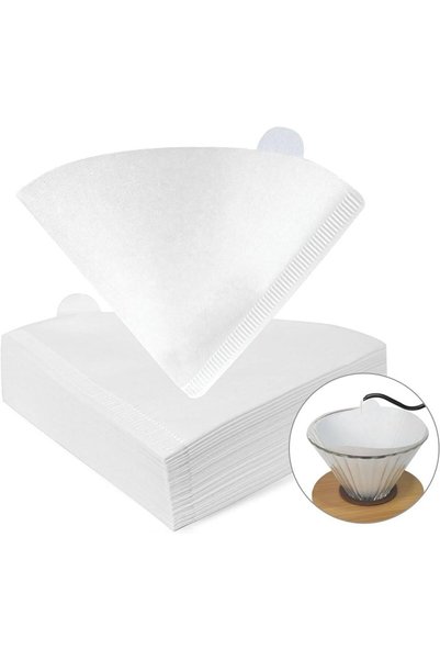 Generic فلاتر قهوة 8MORE V60 على شكل مخروط، ورق أبيض غير مبيض، 200 قطعة، متوا...