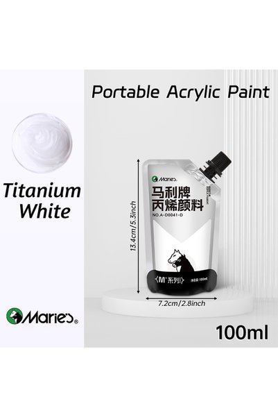 Choice Titanium White 100ml Marie's Acrylic Paint,Assorted Colors,Waterproof,...
