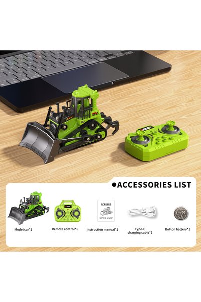 Choice 6D Green 1:64 Alloy Mini Desktop RC Construction Toy, Forklift with Tr...