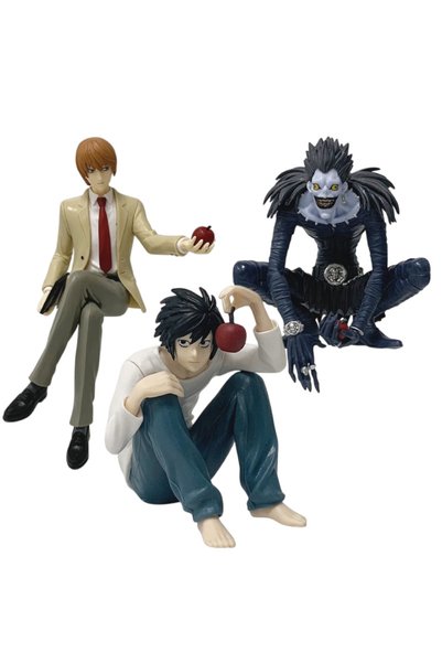BANDAI 3pcs-no box 8-16cm Anime Death Note L Lawliet/Ryuk/Light Yagami/sittin...