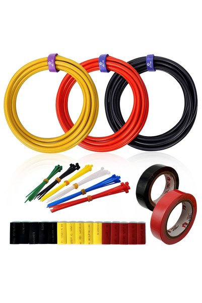 Generic 8AWG Flexible Electrical Silicone Wire Power Routing 3 Colors x 13ft ...