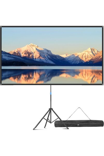 Generic Projector Screen with Stand, 84 Inch Movie Screen, 16:9 4K HD Project...
