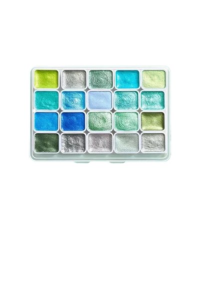 Choice 20 color 20 Colors Metal Watercolor Painting Set, Portable Box With Sh...
