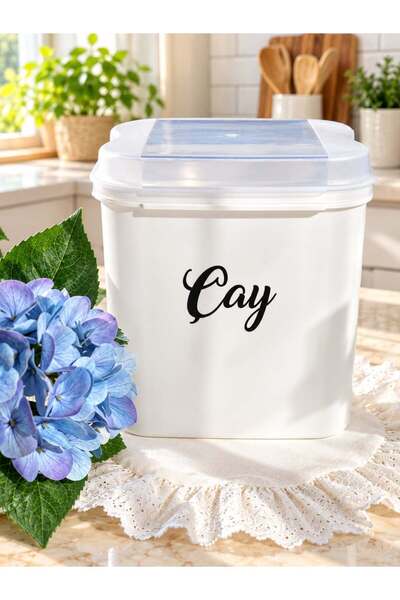 MODA OZY 5'litre Plastik Saklama Kabı ( Kürek Kaşık ve Etiket Hediyeli) Çay-Şeker-Un-Pirinç Kabı