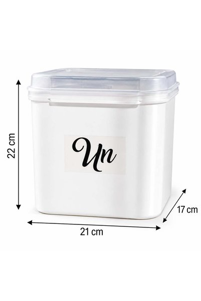 MODA OZY 5'litre Plastik Saklama Kabı ( Kürek Kaşık ve Etiket Hediyeli) Çay-Şeker-Un-Pirinç Kabı