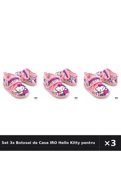IRO Set 3x Botosei de Casa Hello Kitty pentru Fete, Marimea 24, Roz, Inchider...