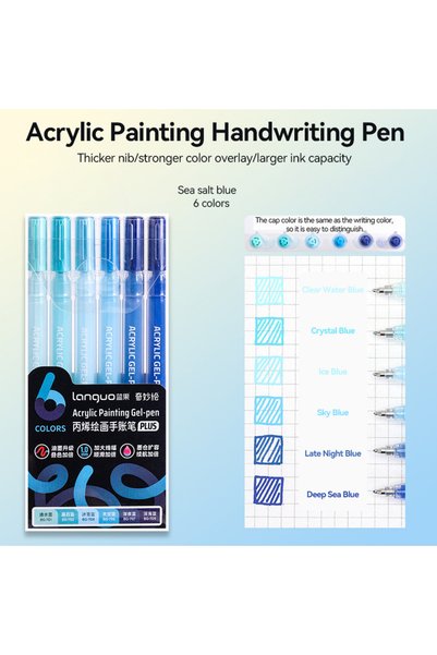 Choice Sea Salt Blue Languo 6-144 Colors Painting Acrylic Gel Pens Large Capa...