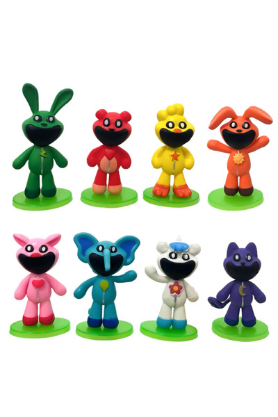 BANDAI 8pcs-A 8Pcs Anime S-m-iling Catnaped Catnat Game Figures PVC Model Dol...