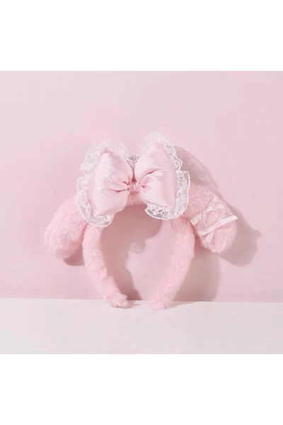 Miniso Melody Cute Hello kt cat Plush Hairband Meldy Kurm iPink Black Bow Plu...