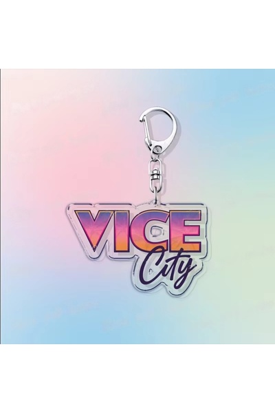 BANDAI 1PCS 3 Classic Game Vice City Keychains for Accessories Bag Charm San ...