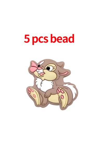 Choice 5pcs bead 5pcs Silicone Cartoon Beads Pacifier Chain Baby DIY Care Nip...
