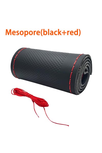 Choice Black Red (mesopore) Ultra Fine DIY Hand Woven Genuine Leather Breatha...