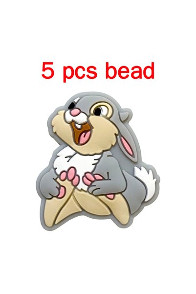 Choice 5pcs bead 5pcs Silicone Pacifier Chain Cartoon Beads Baby DIY Care Nip...