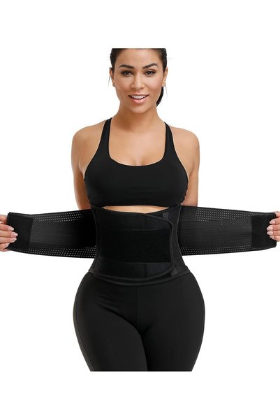 Generic Waist Trainer for Women - Waist Trimmer Back Support Belt Sweat Wrap ...
