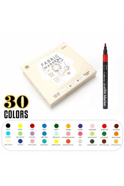 Choice 30 colors 6/12/24/30 Colors Fabric Marker Pens Waterproof Colored Mark...