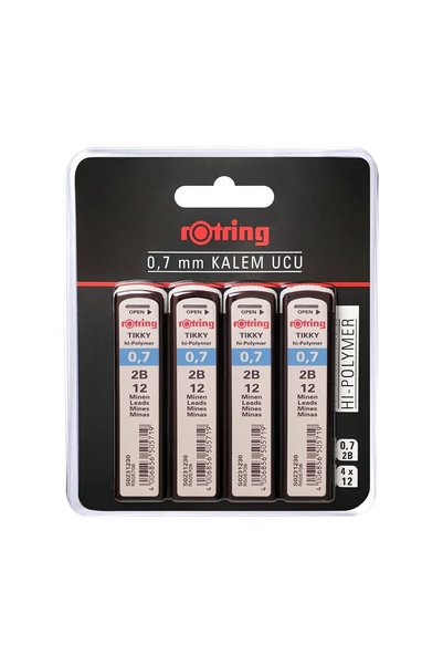 Rotring Tikky Hi-Polymer Mekanik Kurşun Kalem Ucu, 0,7Mm, 2B, 4'Lü Blister