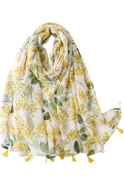 Generic Women's Fresh Summer Hijab Scarf with Tassels Soft, Breathable Voile,...