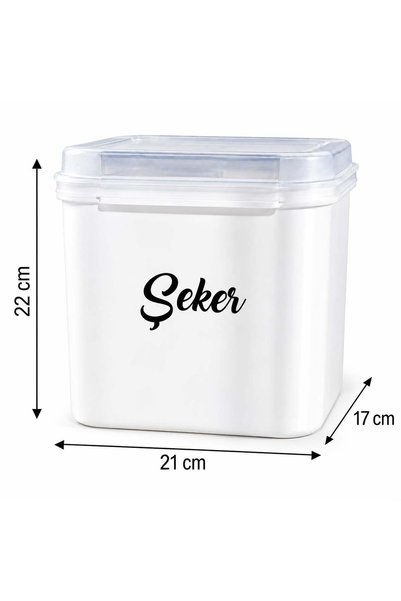 MODA OZY 5'litre Plastik Saklama Kabı ( Kürek Kaşık ve Etiket Hediyeli) Çay-Şeker-Un-Pirinç Kabı