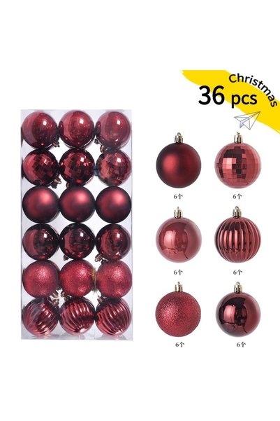 Choice 3CM X-36Pcs Burgundy 24/36Pcs 3CM Christmas Balls Christmas Tree Ornam...