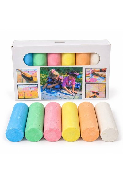 OEM Set 6 bucati creta colorata pentru desen, aprox. 10, 5 cm fiecare, multic...