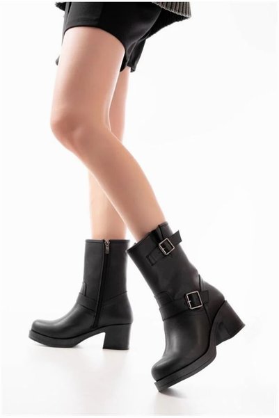 Şeker Portakalım Women's Comfort Boots with Accessories, Buckle, Durable Thic...