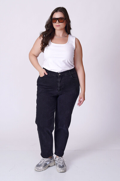 Büyük Moda Τζιν ψηλόμεσο σε γραμμή mom fit