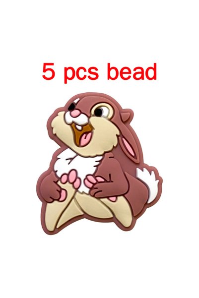 Choice 5pcs bead 5pcs Silicone Pacifier Chain Cartoon Beads Baby DIY Care Nip...