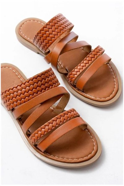 Şeker Portakalım Women's Genuine Orthopedic Leather Braided Sole Comfort Slip...