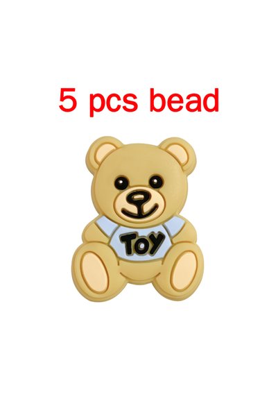 Choice 5pcs bead 5pcs Silicone Pacifier Chain Cartoon Beads Baby DIY Care Nip...