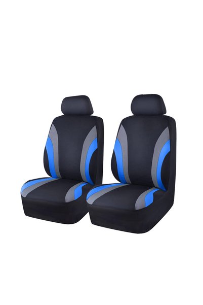 Choice Blue 2 Seat AUTOKING Sporty Design Universal Polyester Fabric Seat Cov...