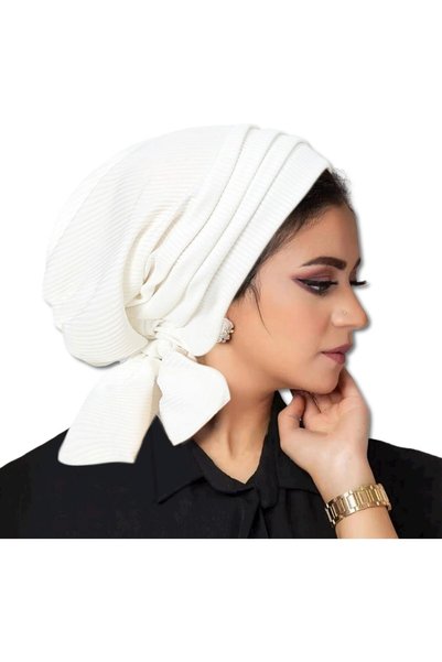 Generic حجاب نسائي خفيف الوزن للعلاج الكيميائي، غطاء رأس منحني مربوط مسبقًا م...
