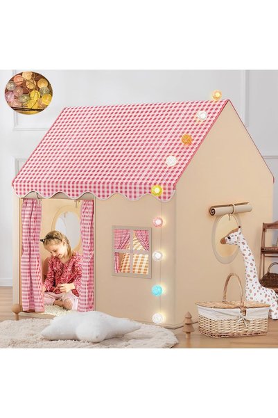 Generic Large Kids Tent Playhouse Indoor Outdoor with LED Lights Toddler Play...