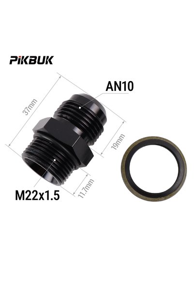 Choice AN10-M22x1.5 BK PIKBUK Aluminum AN6 AN8 AN10 AN12 to M10/12/14/16/18/2...
