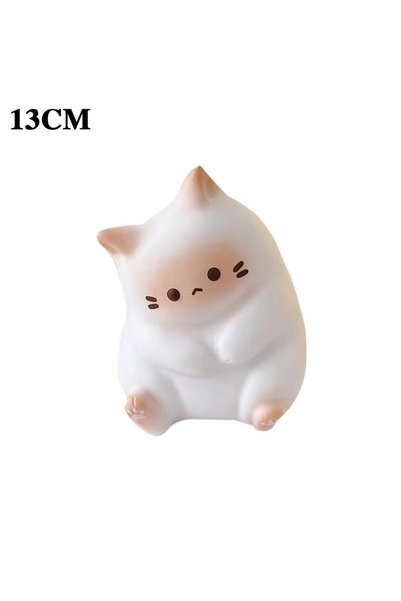 Choice 13cm white Cat Stress Relief Squishy Toy Adorable Cartoon Cat Squeeze ...