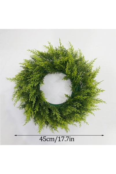 Choice 45cm Green 17.7in Artificial Christmas Wreath Plastic Pine Needle Wrea...